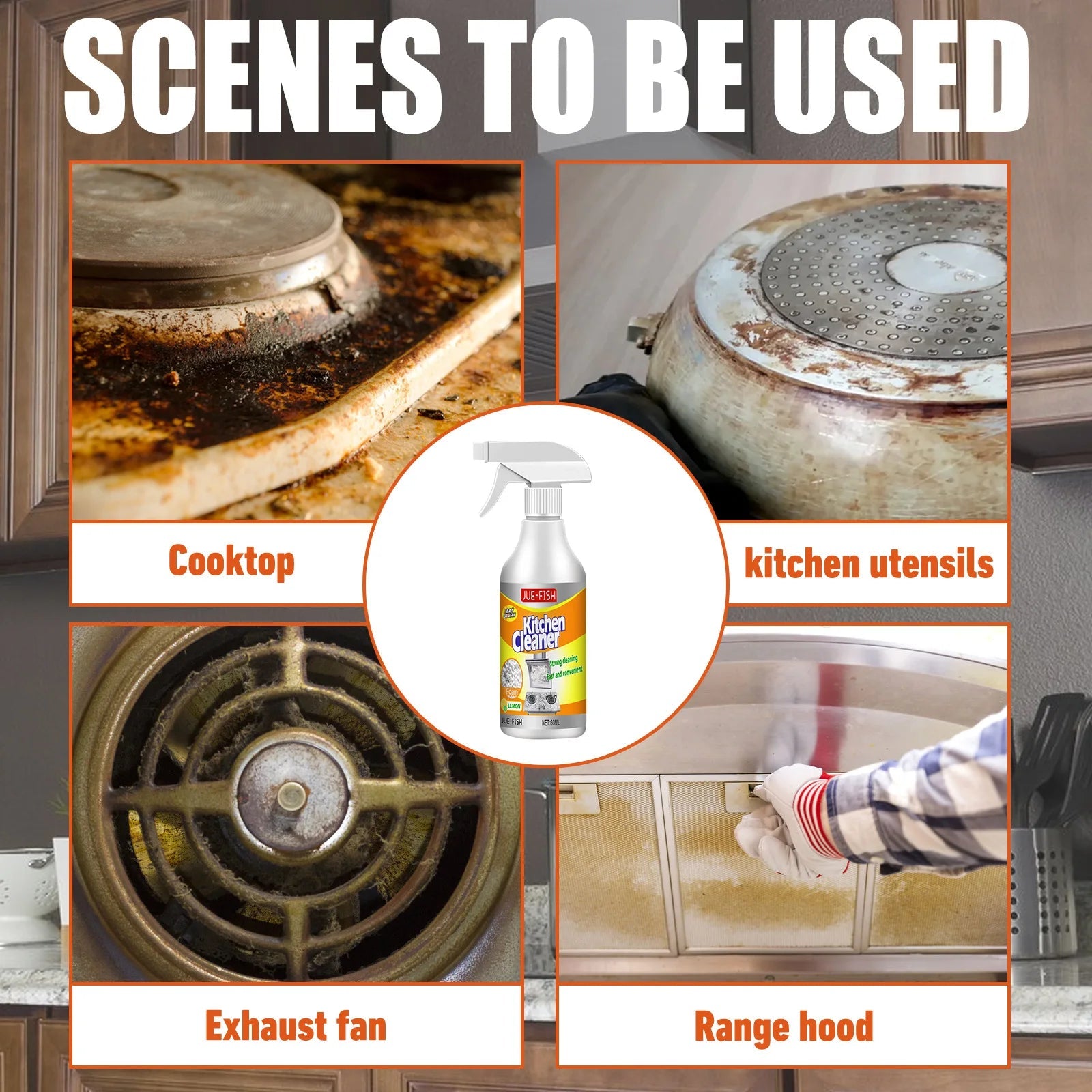Oil Cleaner Bubble Spray Remover Grease Foam Multipurpose Dirt Oil Cleaning Kitchen Grills Foam Washing Kitchenware Degreaser - PureShop