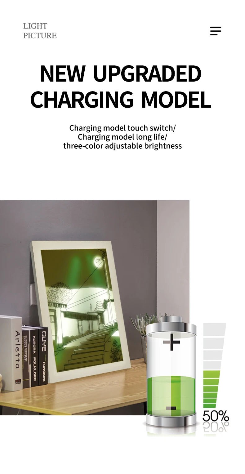 Painting Indoor Sunlight Window Wooden Photo Light - PureShop