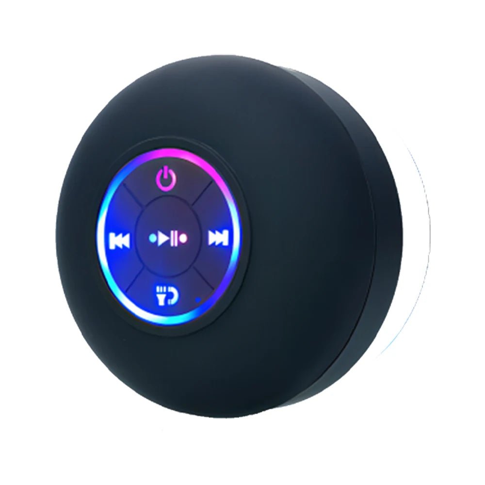 Portable Wireless Bluetooth Speaker LED Light IPX4 Waterproof Loudspeaker Outdoor Bathroom Large Suction Cup Stereo Sound Box - PureShop