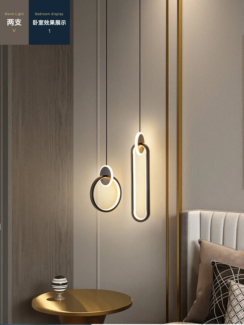 Room Decor Ring Lustres Lamparas Colgantes Para Techo Chandeliers Luminaria Suspension Pendant Lights Lamps Luminaire Suspendu - PureShop