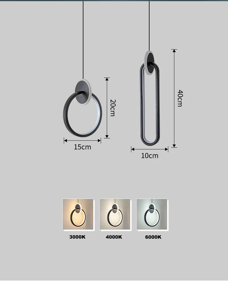 Room Decor Ring Lustres Lamparas Colgantes Para Techo Chandeliers Luminaria Suspension Pendant Lights Lamps Luminaire Suspendu - PureShop