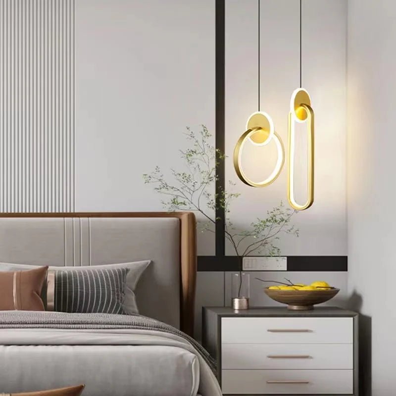 Room Decor Ring Lustres Lamparas Colgantes Para Techo Chandeliers Luminaria Suspension Pendant Lights Lamps Luminaire Suspendu - PureShop