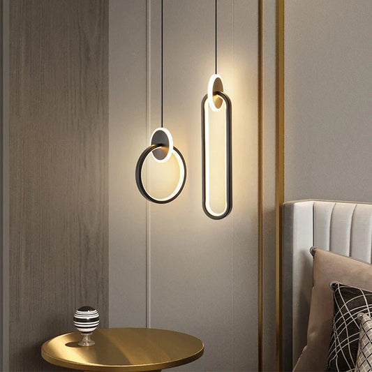 Room Decor Ring Lustres Lamparas Colgantes Para Techo Chandeliers Luminaria Suspension Pendant Lights Lamps Luminaire Suspendu - PureShop