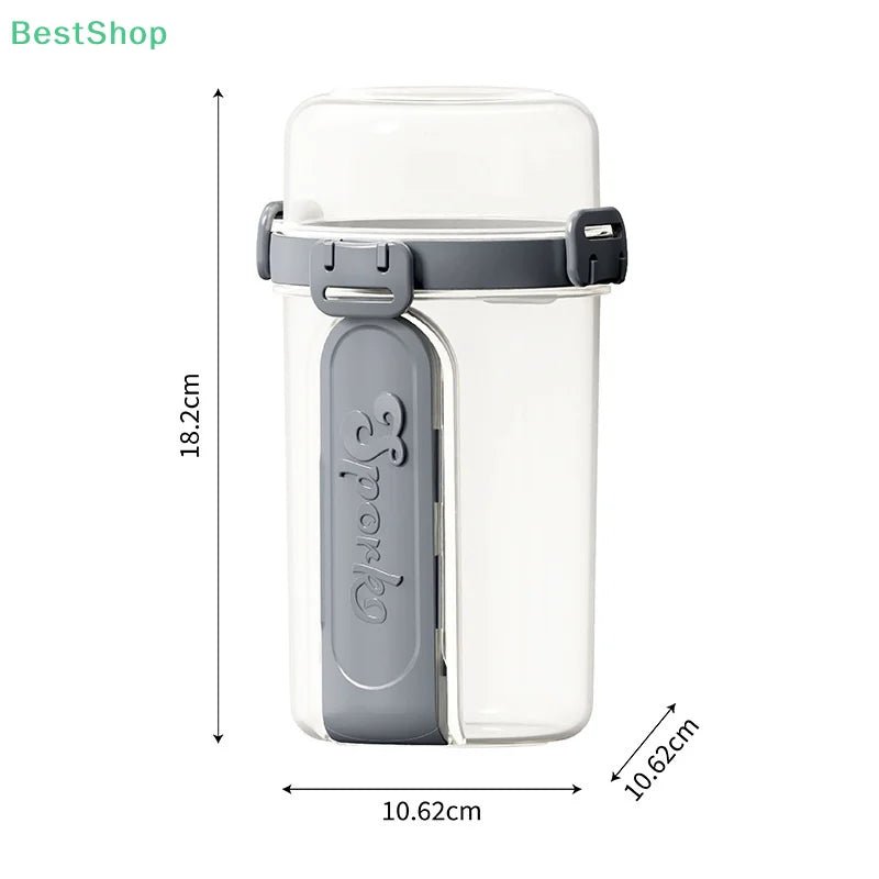 ❤Salad Cup Portable Light Meal Cup, Vegetable Snack Fresh-Keeping Double-Layer Cup With Fork And Spoon Yogurt Cup - PureShop