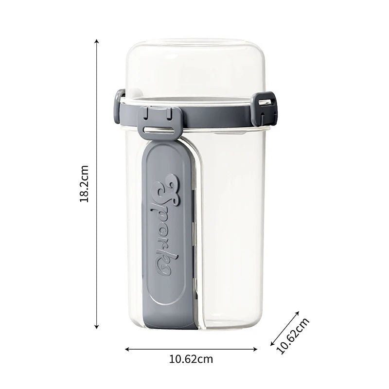 ❤Salad Cup Portable Light Meal Cup, Vegetable Snack Fresh-Keeping Double-Layer Cup With Fork And Spoon Yogurt Cup - PureShop