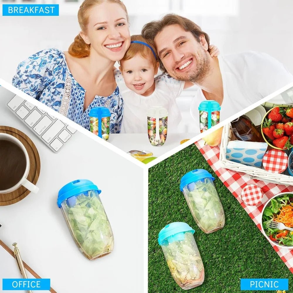 Fit Lunch Salad Cup with Dressing Container, Breakfast Fruit Cup - PureShop