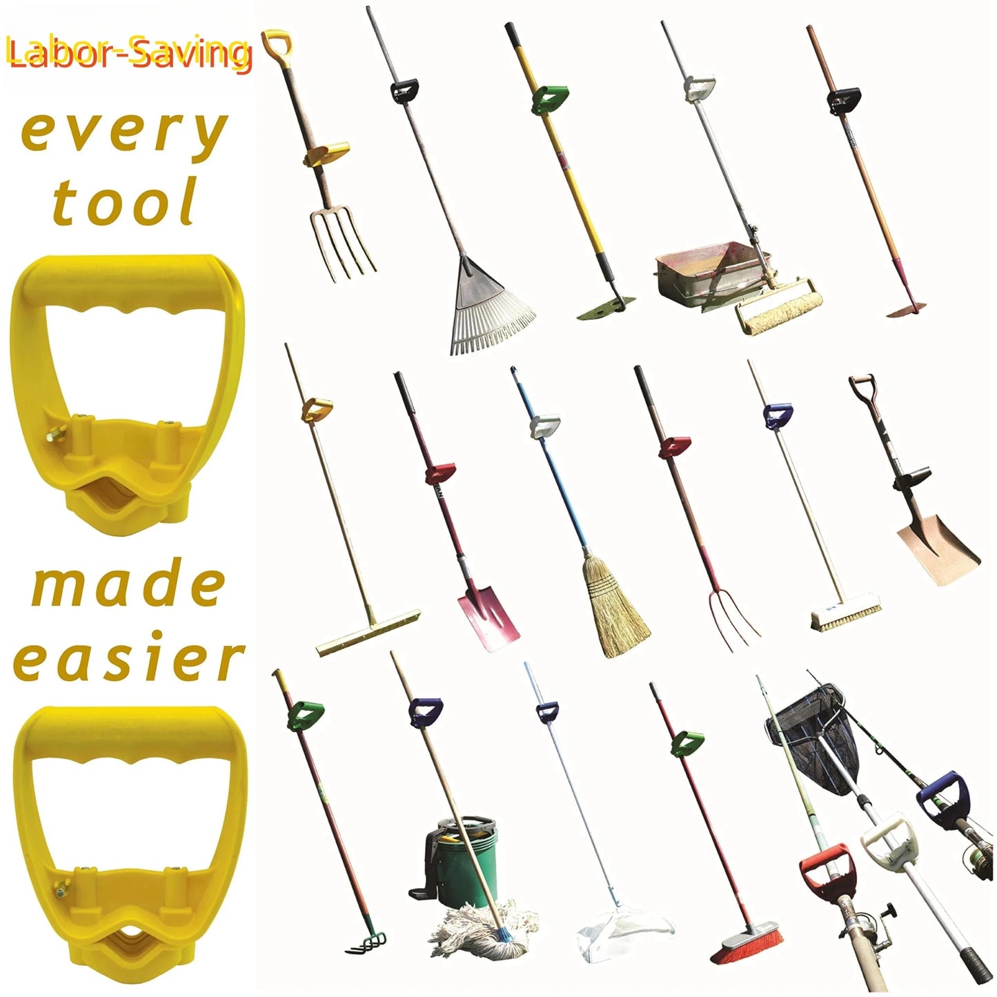 Shovel or Rake labor-saving Handle Attachment Shovel Work with Garden Shovels Rakes, D Grip Ergonomic Handle Replacement - PureShop