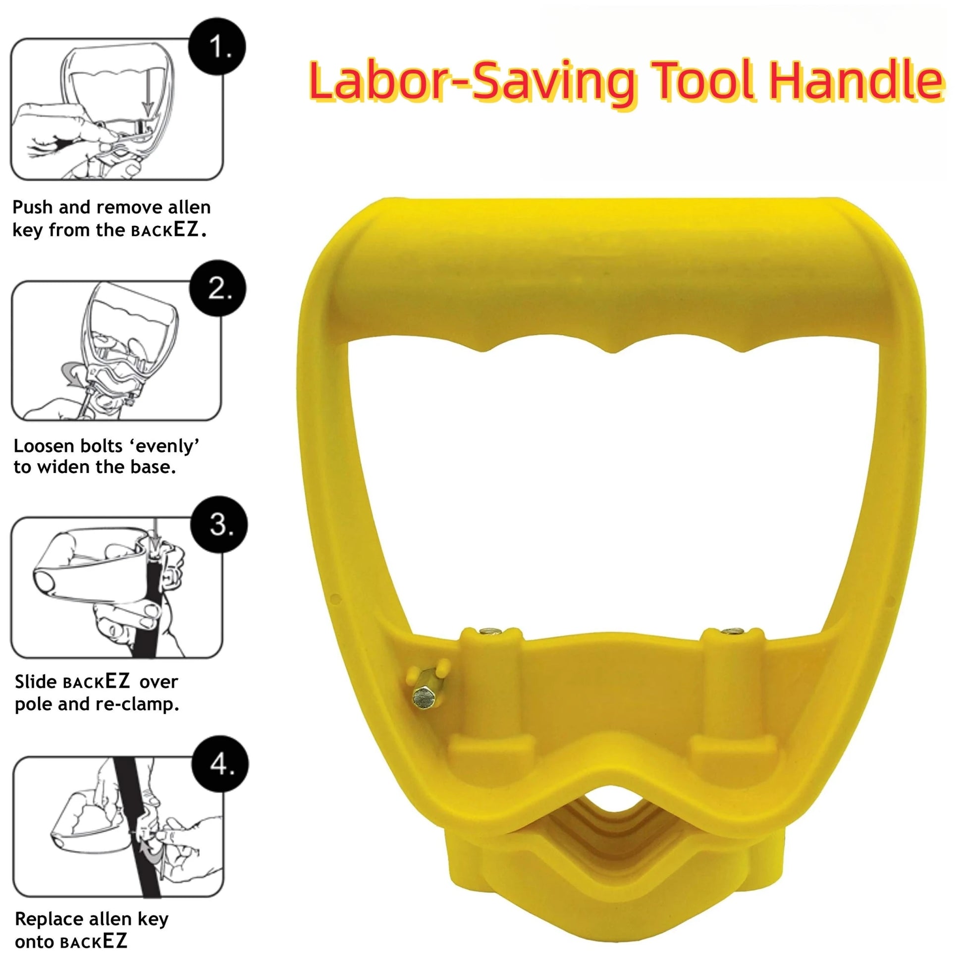 Shovel or Rake labor-saving Handle Attachment Shovel Work with Garden Shovels Rakes, D Grip Ergonomic Handle Replacement - PureShop