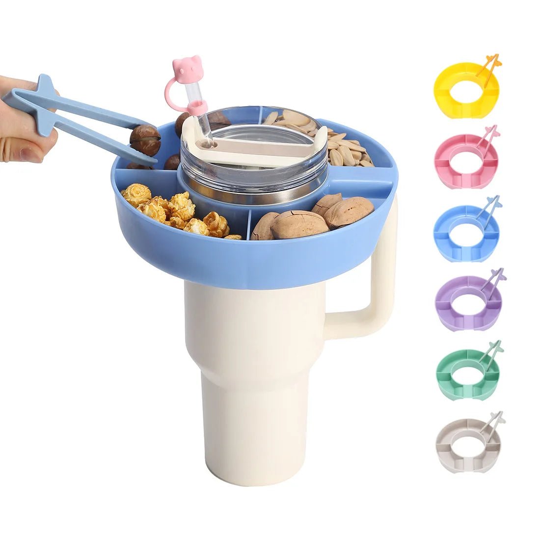 Snack Bowl for Stanley 40oz Tumbler with Handle Snack Tray with 4 Compartment Compatible Outdoor Activities Cup Accessories - PureShop