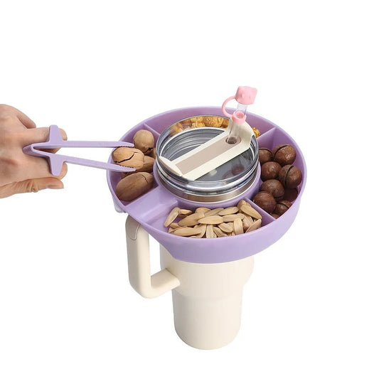 Snack Bowl for Stanley 40oz Tumbler with Handle Snack Tray with 4 Compartment Compatible Outdoor Activities Cup Accessories - PureShop