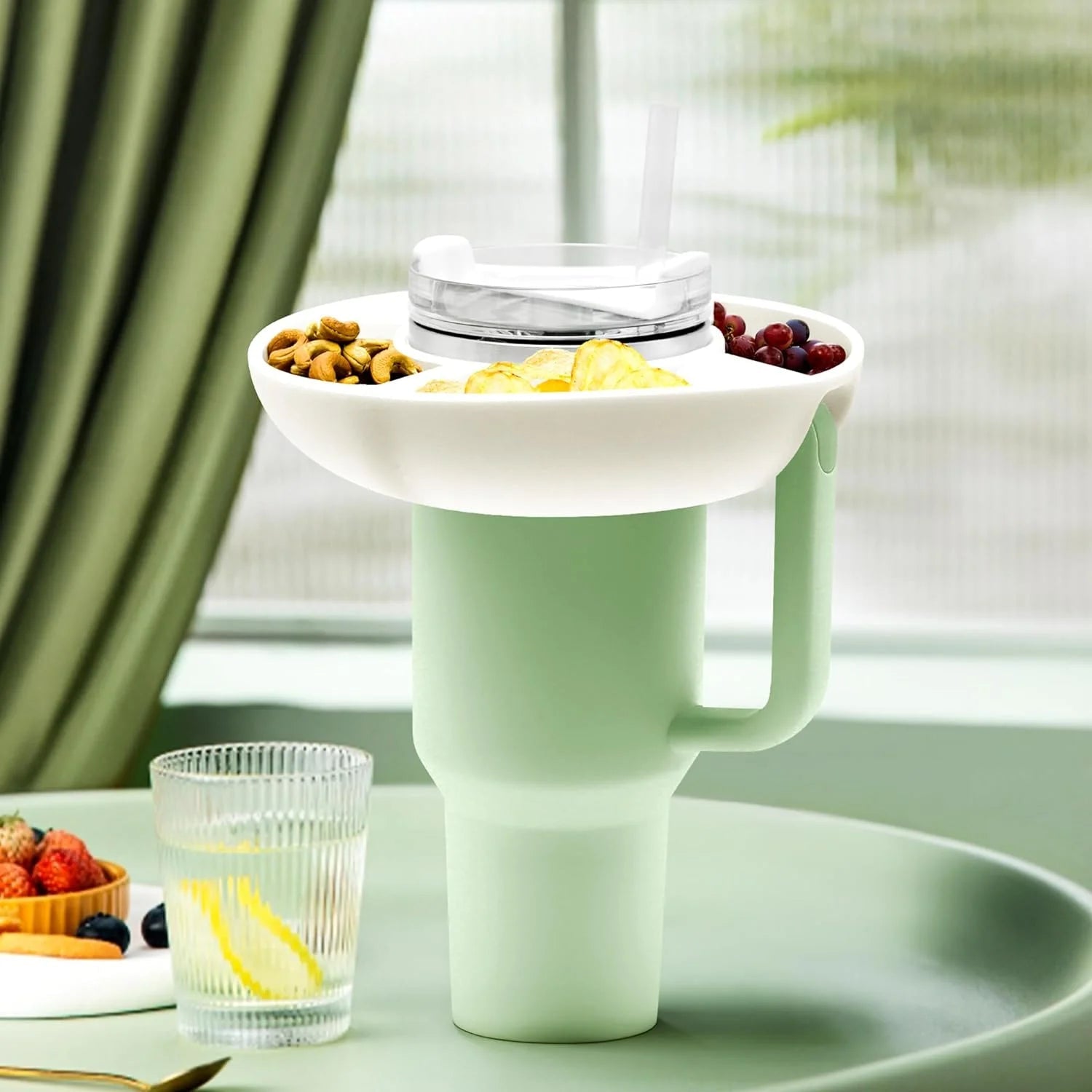 Snack Bowl for Stanley Cup Silicone Snack Tray Compatible with Stanley Cup Quencher 1.0/2.0 40oz Tumbler with Handle - PureShop
