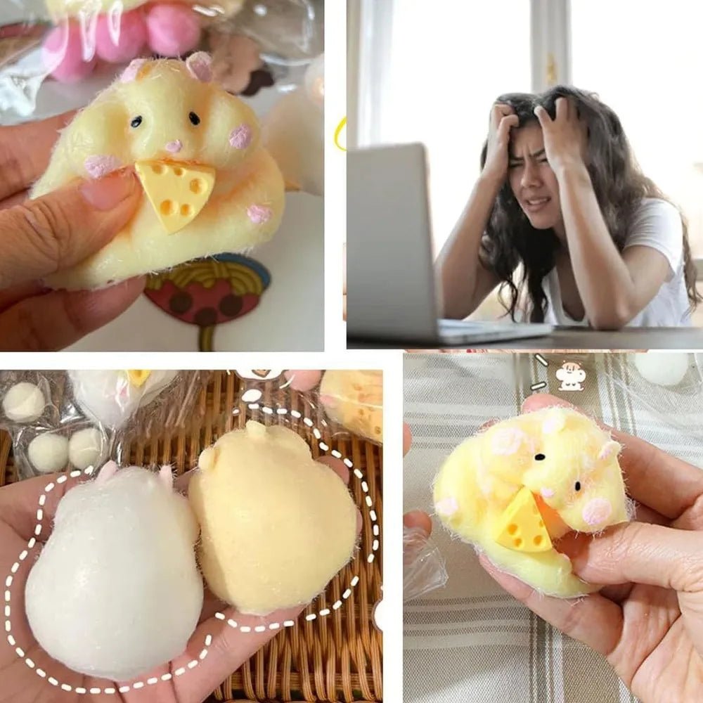 Cute Squishy Hamster Toy with Cheese - PureShop