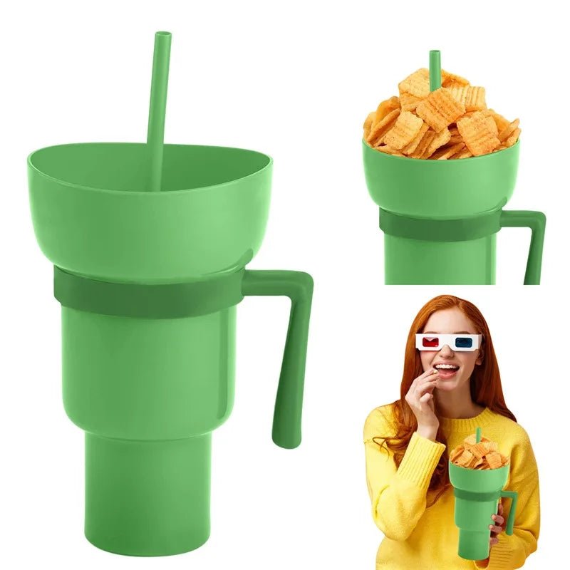 Snack Bowl with Handle and Straw Cup Combo - PureShop