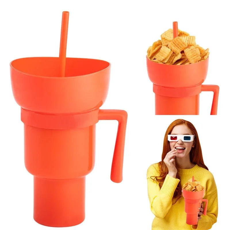 Snack Bowl with Handle and Straw Cup Combo - PureShop