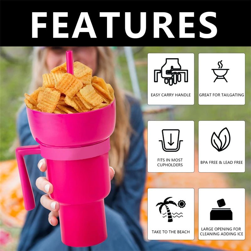 Snack Bowl with Handle and Straw Cup Combo - PureShop
