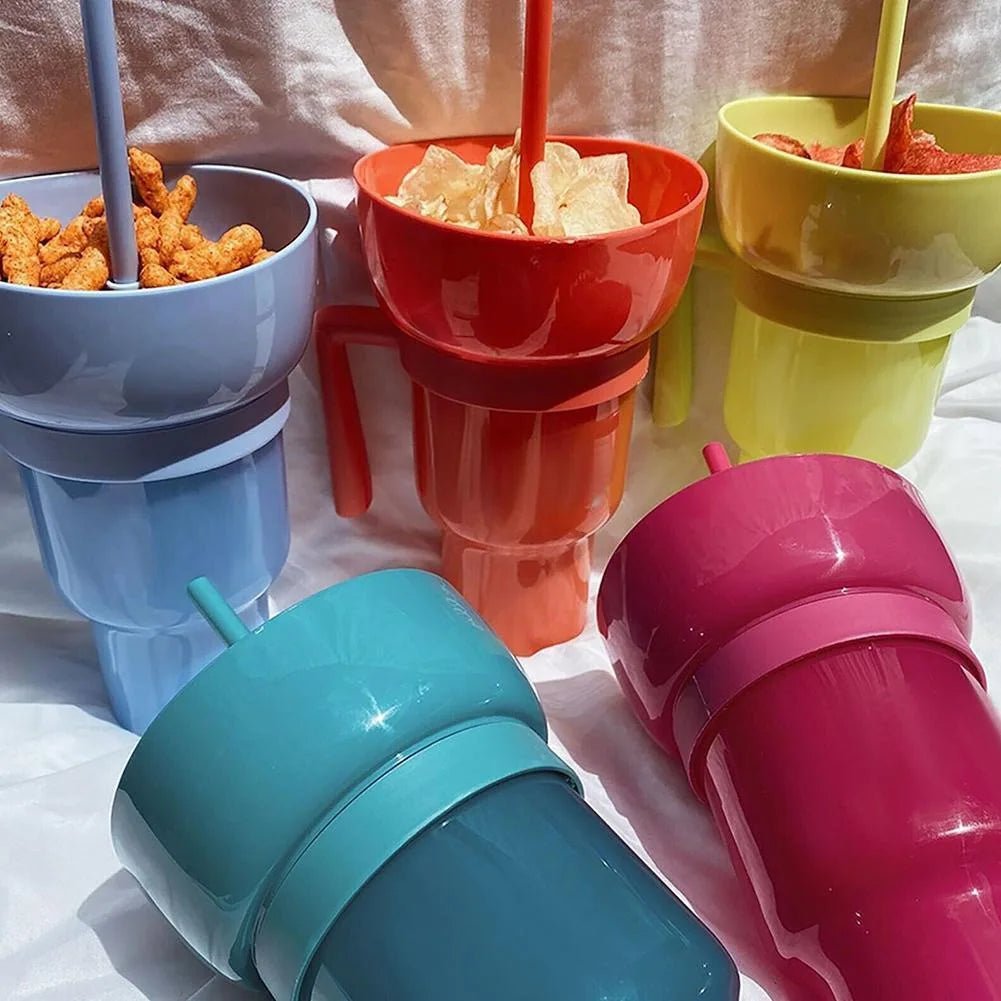 Snack Bowl with Handle and Straw Cup Combo - PureShop