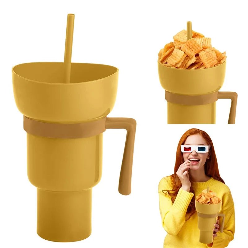 Snack Bowl with Handle and Straw Cup Combo - PureShop