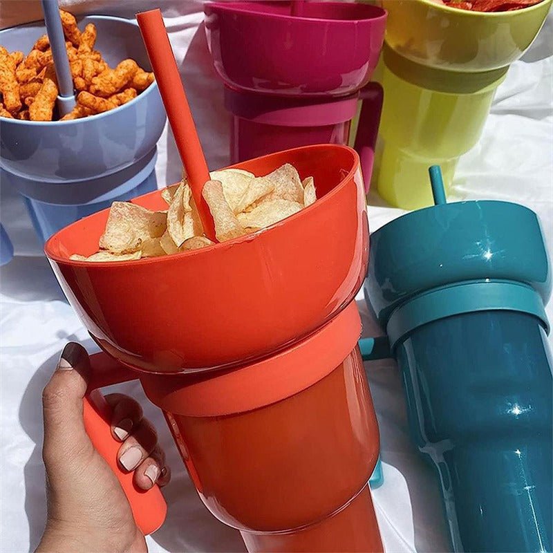Snack Bowl with Handle and Straw Cup Combo - PureShop