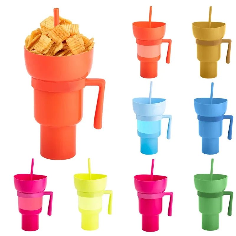Snack Bowl with Handle and Straw Cup Combo - PureShop
