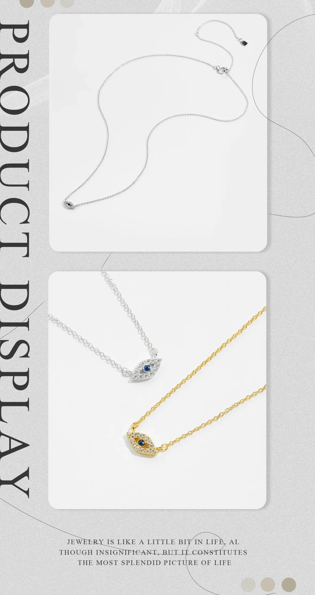 ANDYWEN Winter 925 Sterling Silver Gold Locky Eye Blue - PureShop
