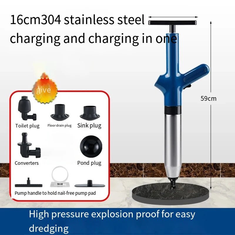 Universal Toilet and Kitchen Drain Unblocker with Air Pressure - PureShop