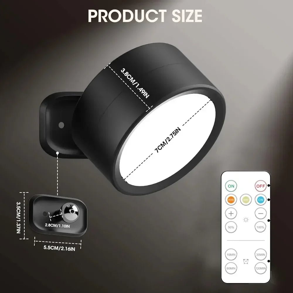 Wall Lights Battery Operated 360° Rotatable Touch Control Wall lamp - PureShop