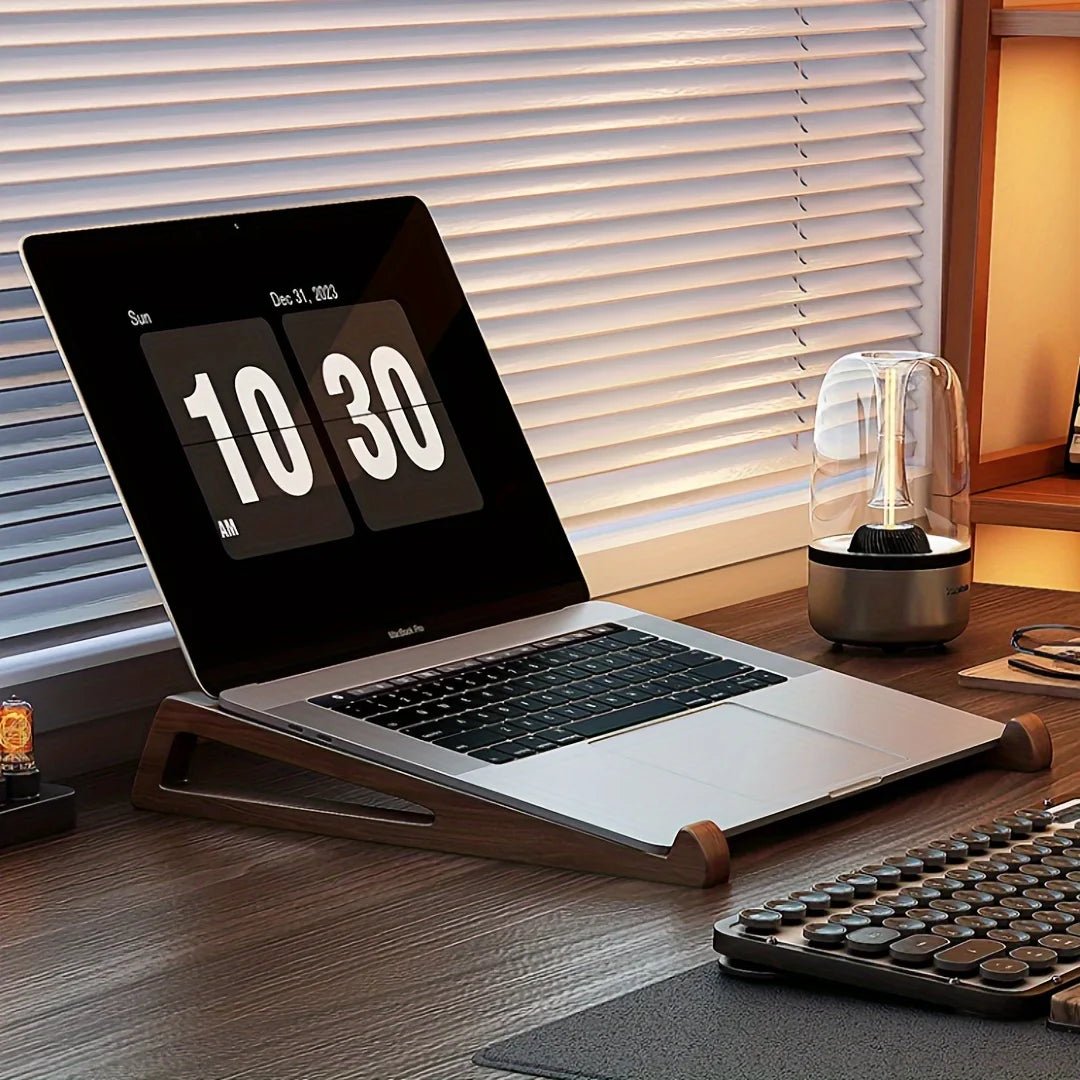 Wooden Laptop Stand-Ergonomic 12° Angle, Cooling Ventilation Design - PureShop